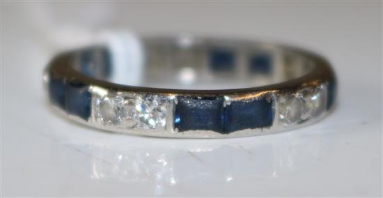 Diamond and sapphire full eternity ring